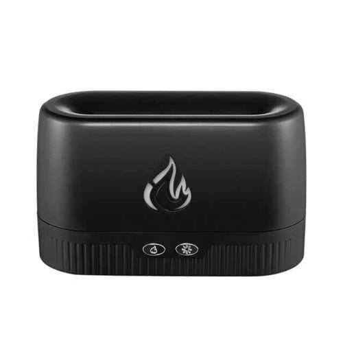 Diffusore per essenze ad ultrasuoni nero effetto fiamma