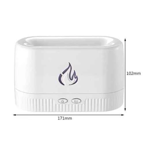 Diffusore per essenze ad ultrasuoni bianco effetto fiamma