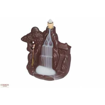 Incensiera in ceramica a flusso inverso backflow -- Paesaggio-- 11x13 cm