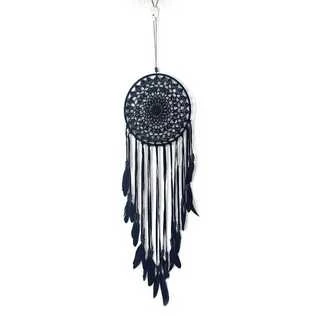 Acchiappasogni nero con piume diametro 20 cm-altezza 70 cm