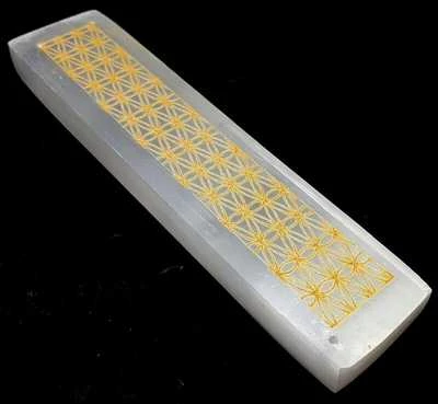 Porta incenso Selenite Fiore della vita - 15 cm