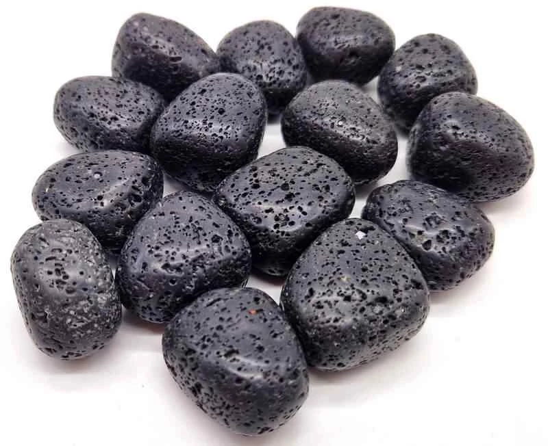 Pietra lavica nera burattata