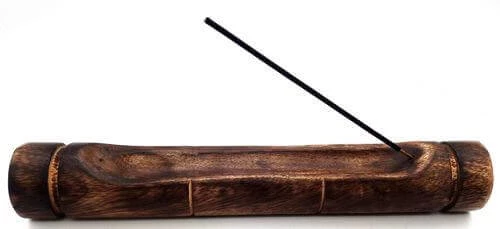 Porta incenso flauto in legno per Bastoncini -- 31x5 Cm