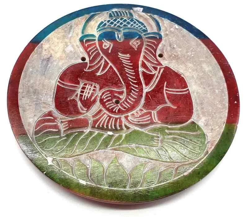 Porta incenso Ganesh Pietra Ollare -- 10 Cm