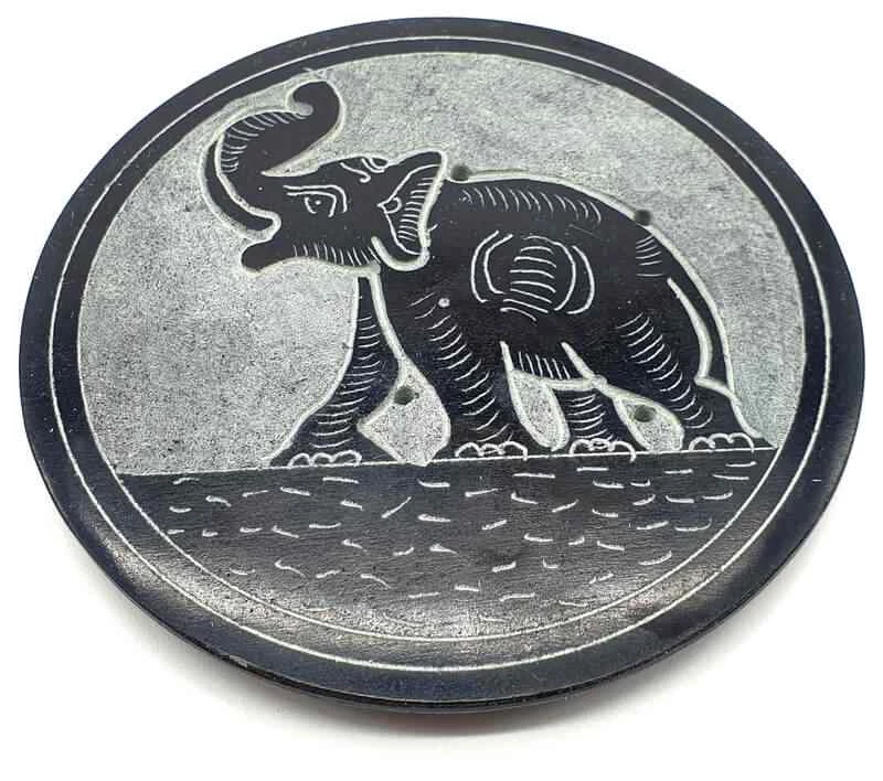 Porta incenso Elefante Pietra Ollare -- 10 Cm