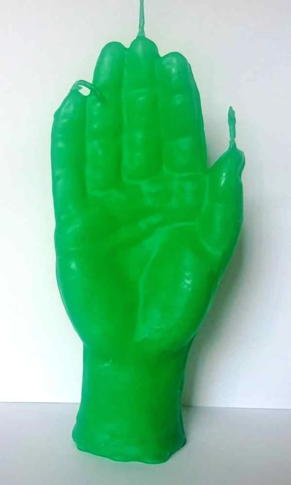 Mano poderosa verde -- Candela ritualizzata