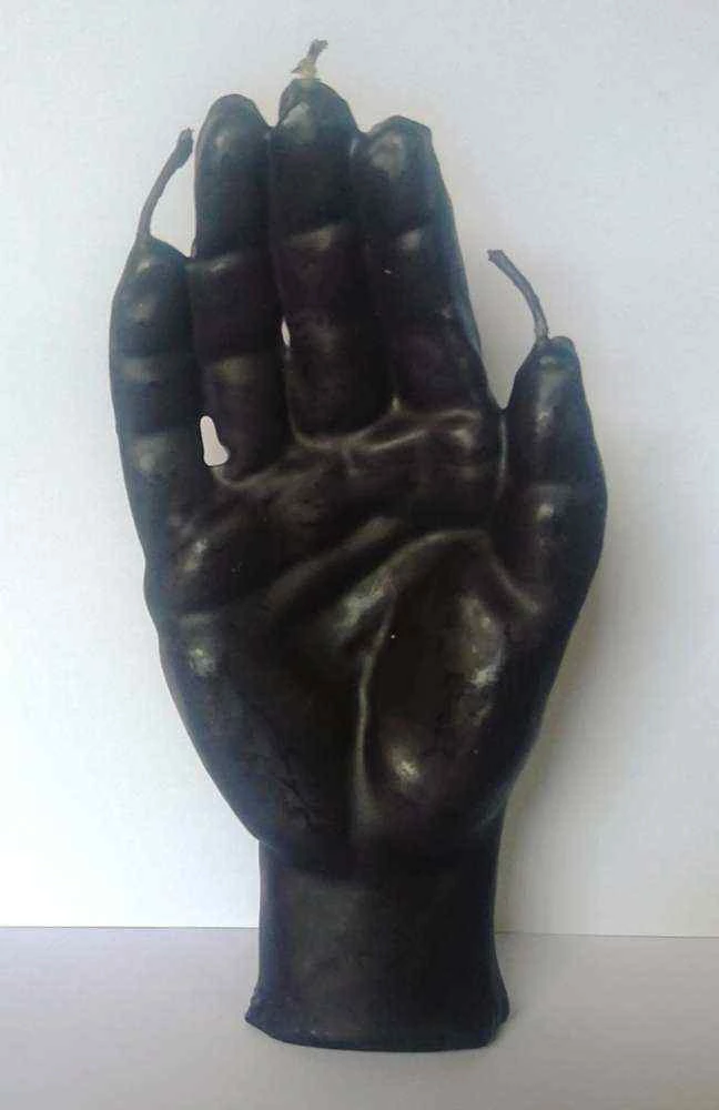 Candela esoterica Mano poderosa nera
