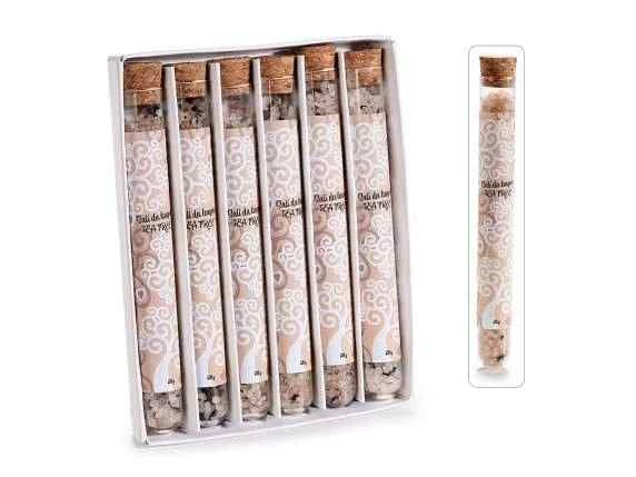 Conf.6 fiale 30gr sali bagno profumati c/foglie essiccate