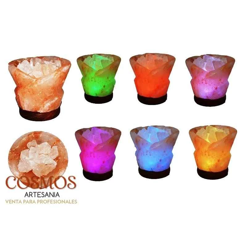 Lampada USB cambia colore Fiore di Sale Himalaya cm 8-11