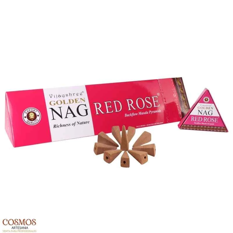 Coni di incenso Golden Nag Red Rose a flusso inverso backflow