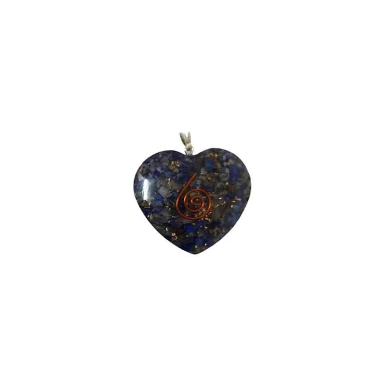 Orgonite Ciondolo Lapislazuli a forma di cuore -- 3,7 Cm