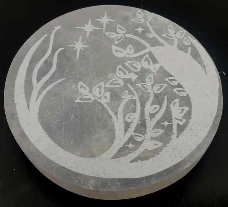 Porta incenso Selenite tondo Magical Dreams 10 cm
