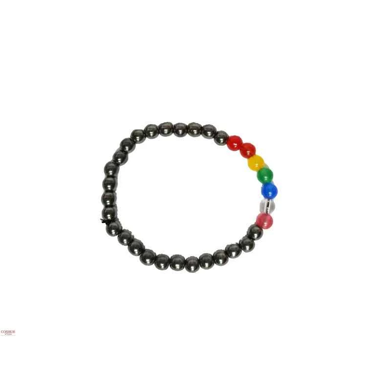 Bracciale Tormalina Nera 7 chakra perline 6mm
