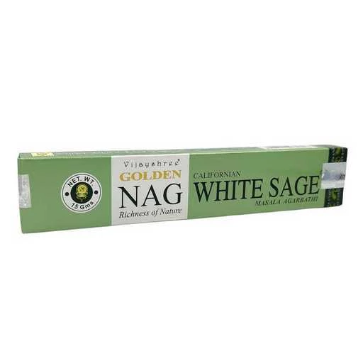 Incenso Vijayshree Golden Nag White Sage -- 1 confezione da 15 g