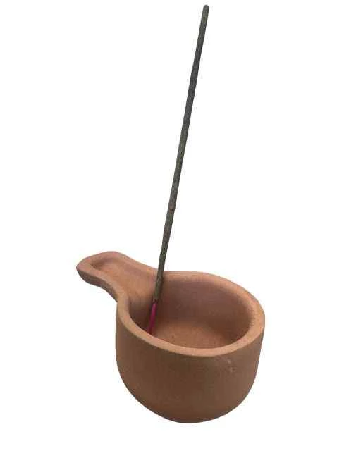 Portaincenso Terracotta marrone fatto a mano cm 7x5