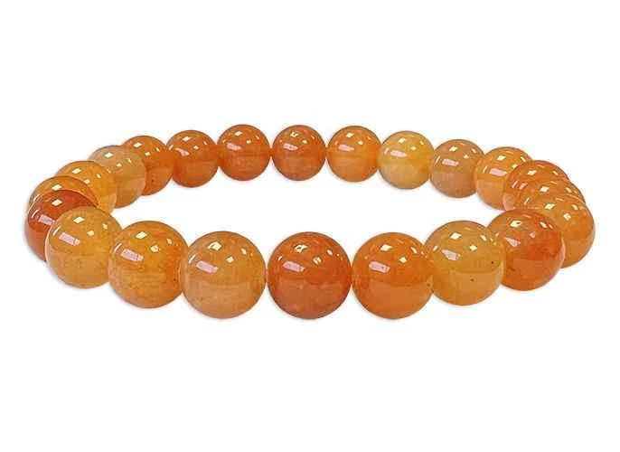 Bracciale Avventurina Arancio perline 8mm