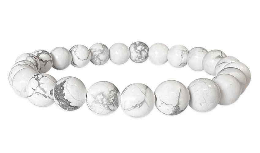 Bracciale Howlite perline A 8mm