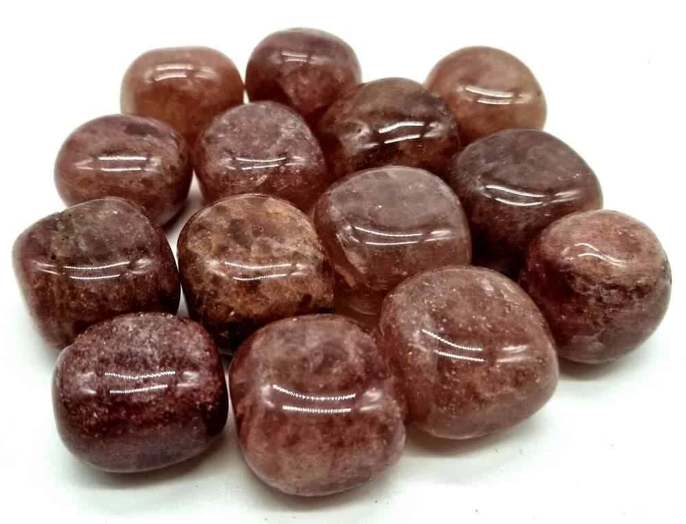 Quarzo Fragola rosso burattato
