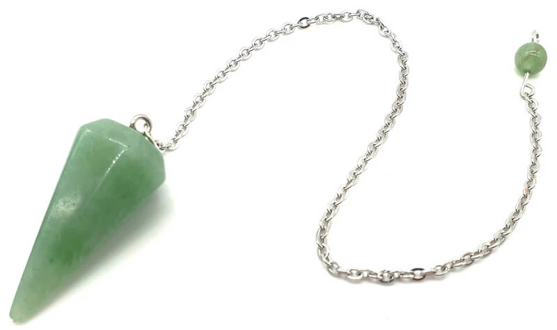 Pendolo Avventurina Verde Sfaccettato appuntito -- 3,5 Cm