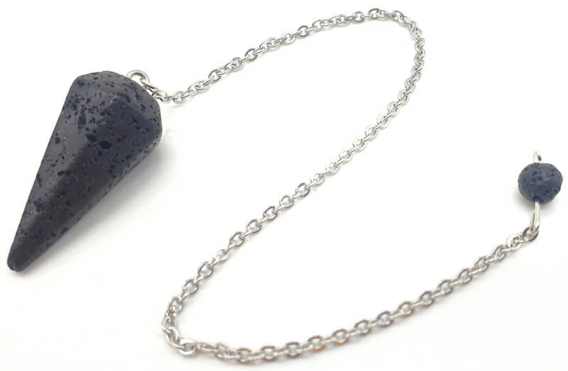 Pendolo Pietra di Lava Sfaccettato Appuntito -- 3,5 Cm