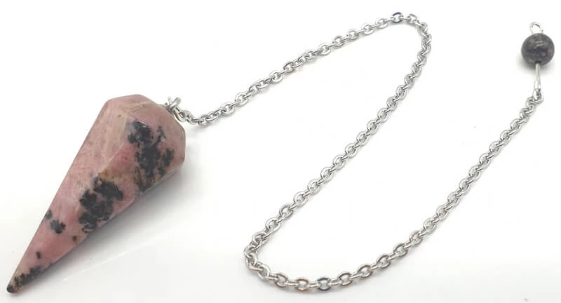 Pendolo Rodonite Sfaccettato Appuntito -- 3,5 Cm