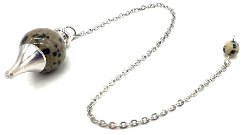 Pendolo Diaspro Dalmata a Sfera -- 4 Cm