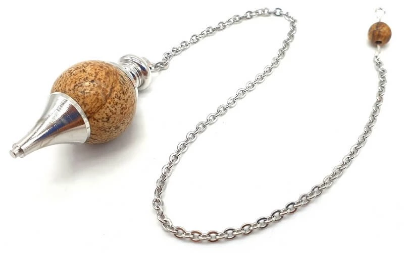 Pendolo Diaspro Paesaggio a Sfera -- 4 Cm