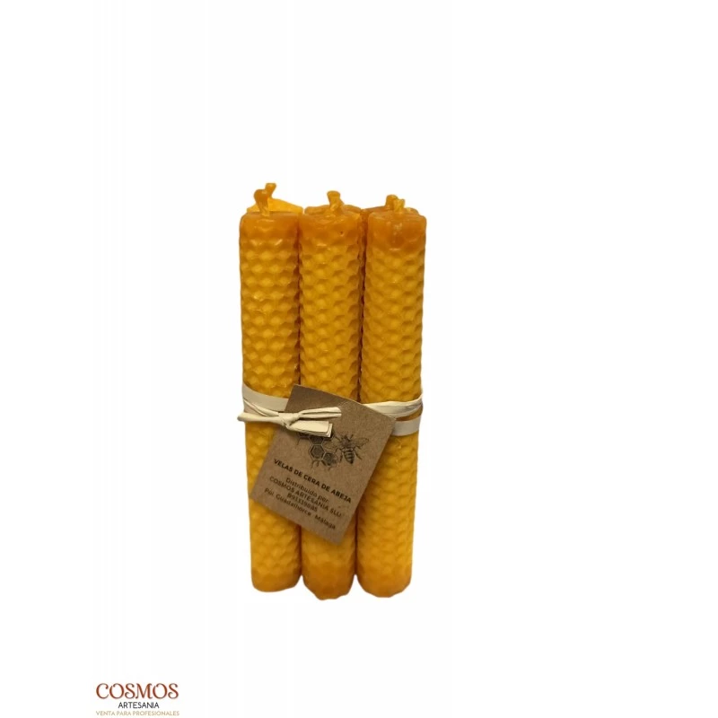 Set 6 Candele da rituale al Miele arrotolate a mano  Cm 20X2