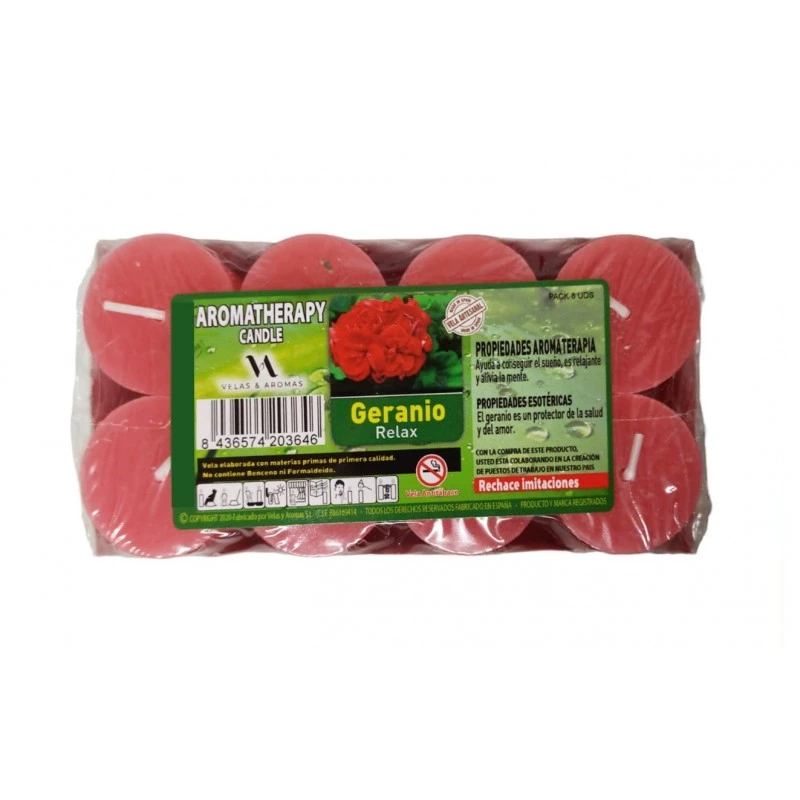 Cero al Geranio  set 8 pz - cm 4x3