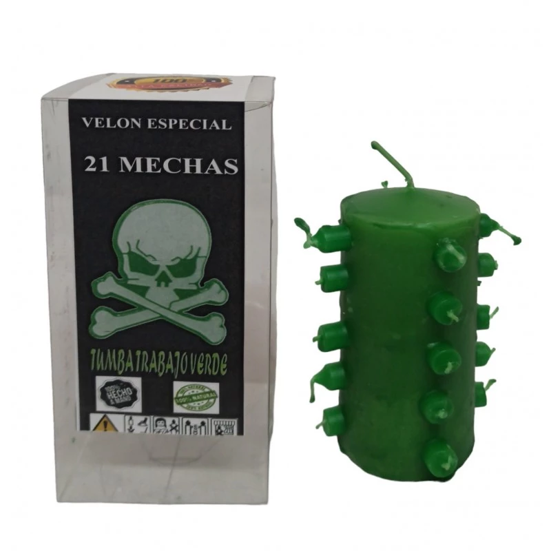 21 Mechas  verde -- Candela Velone ritualizzata