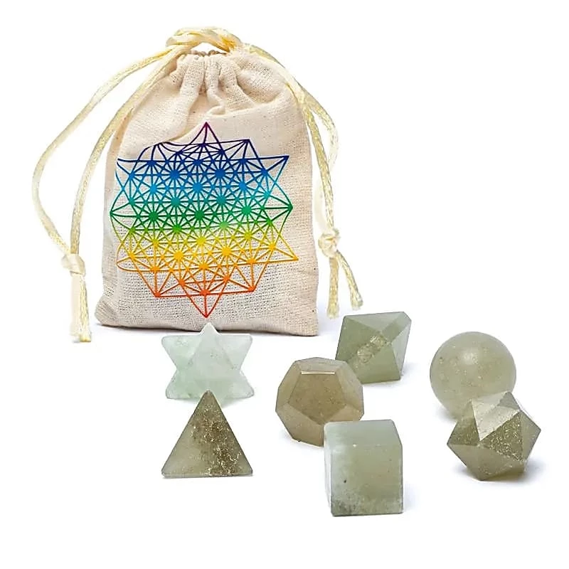 Set 7 pz Geometria sacra avventurina
