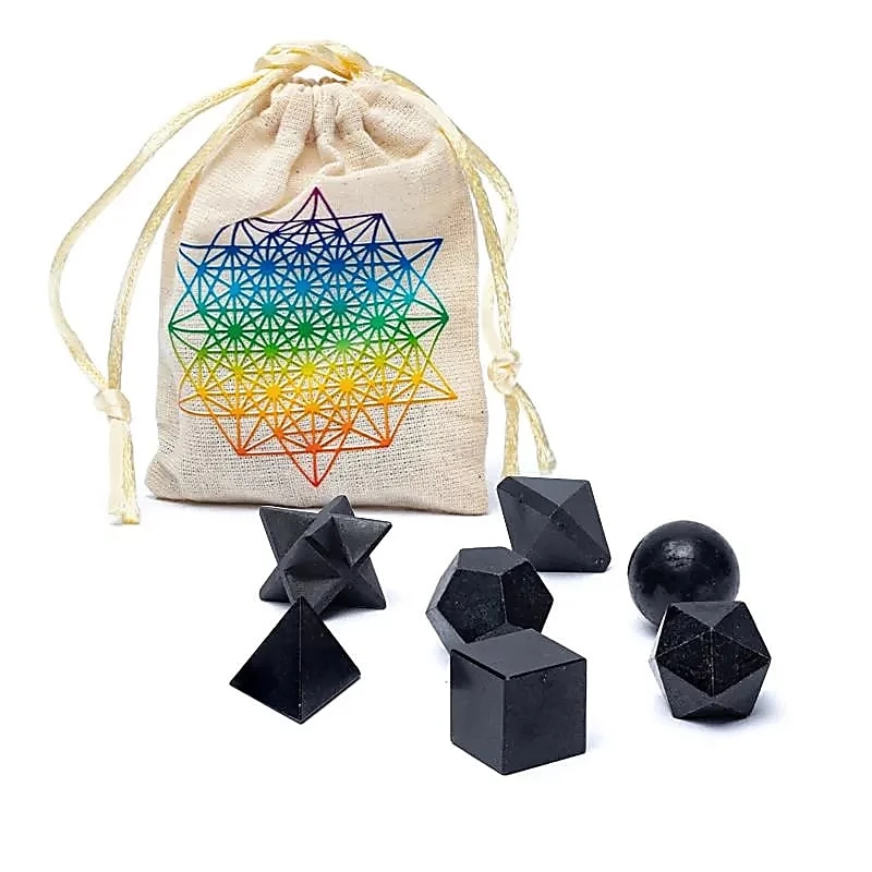 Set 7 pz Geometria sacra Tormalina nera