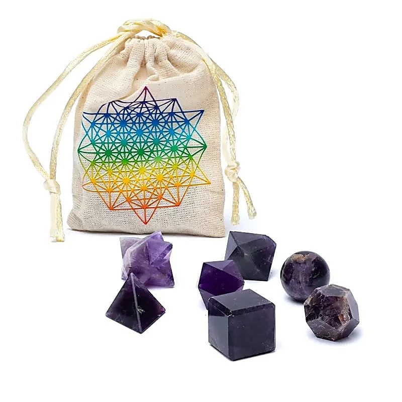Set 7 pz Geometria sacra Ametista