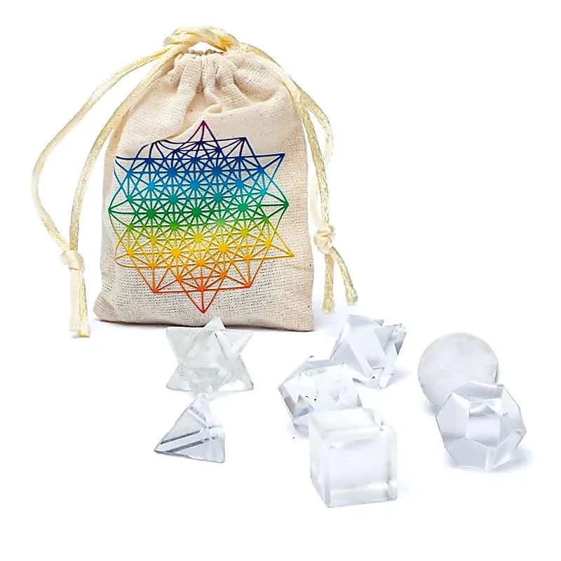 Set 7 pz Geometria sacra Cristallo di rocca