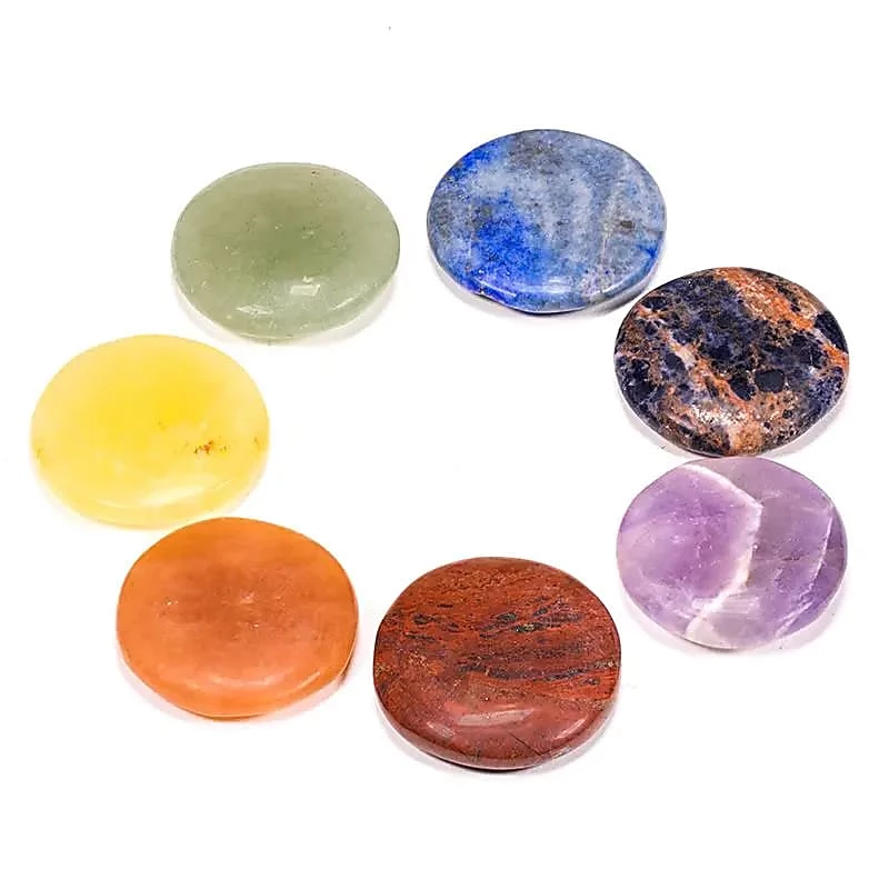 Set 7 pietre rotonde colori dei chakra