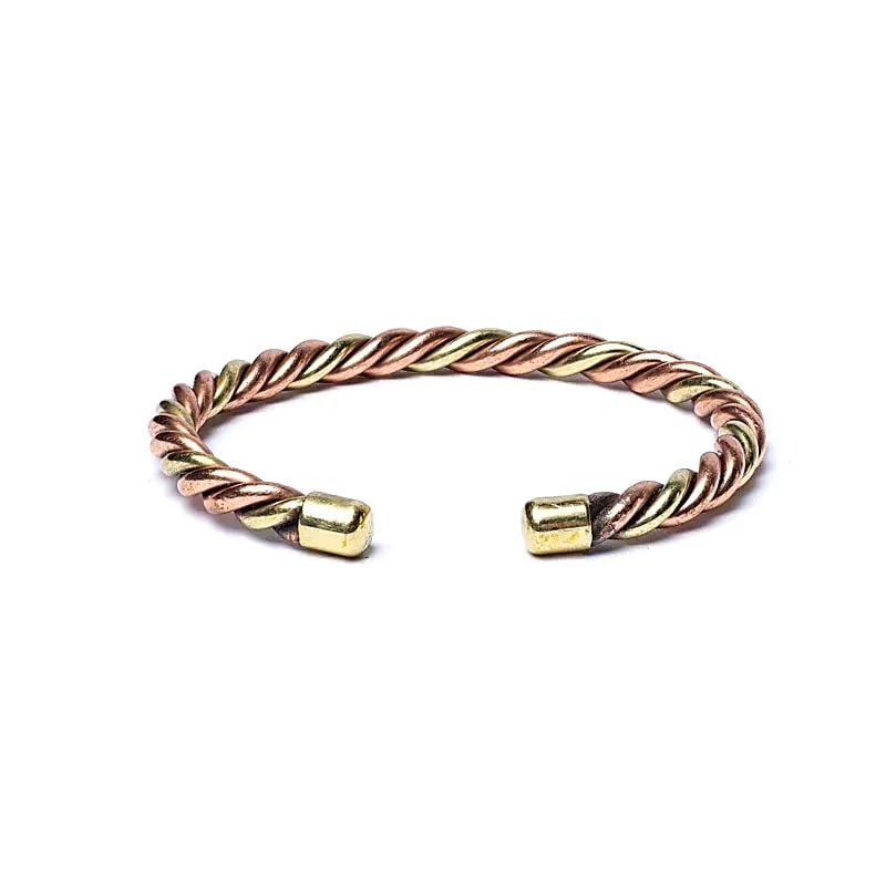 Braccialetto intrecciato colore ottone e rame