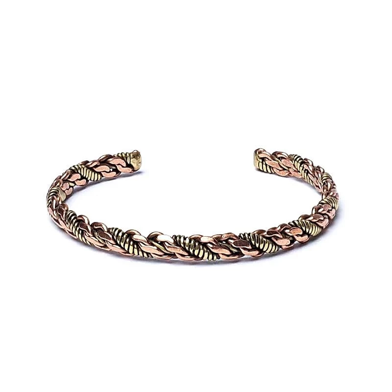 Braccialetto triplo intreccio colore oro rame