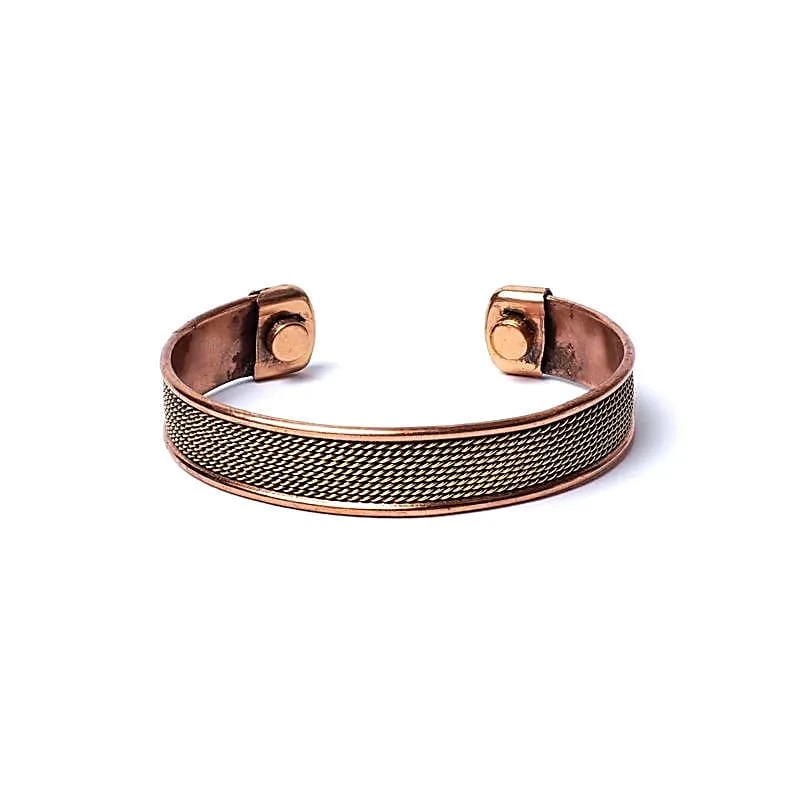 Braccialetto magnetico in rame motivo a corda