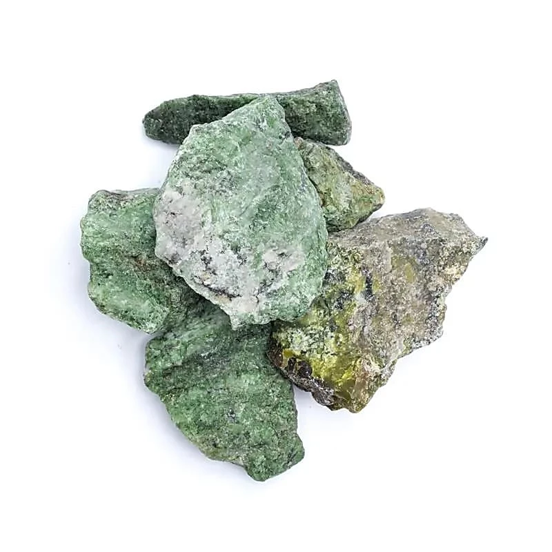Quarzo verde con diopside Grezza singola Pietra, misura ±3-8