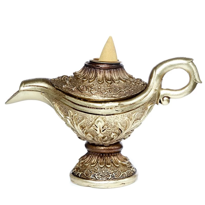 Incensiera in resina con riflusso  backflow lampada aladino -- cm 8,5x14