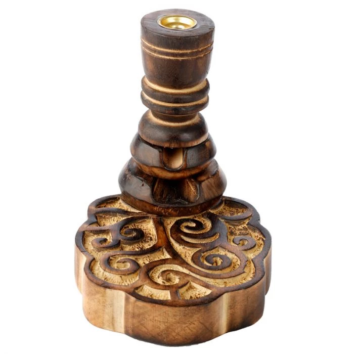 Incensiera in legno di mango a flusso inverso backflow -- Albero della Vita -- 12x10 cm