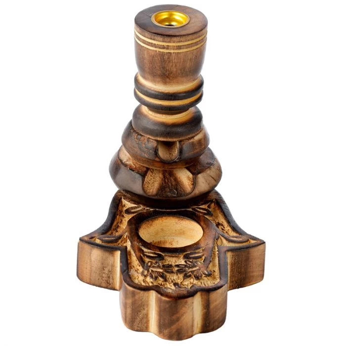Incensiera in legno di mango a flusso inverso backflow -- Mano di fatima -- 12x10 cm