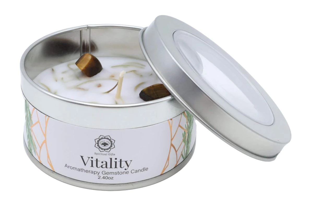 Candela Vitalità con Occhio di Tigre e Zenzero 70g