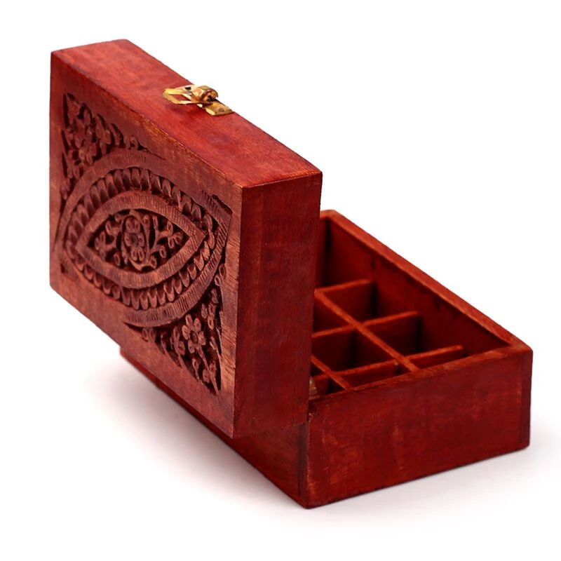 Cofanetto porta essenze in legno di mango -- Capacità 12 flaconi