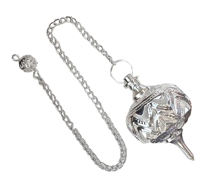 Pendolo Sfera In Ottone Argentato -- 8-10 G; 4 Cm