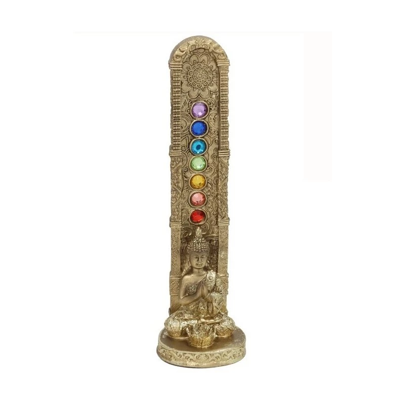 Porta incenso buddha dorato 7 Chakra -- 6x19 Cm