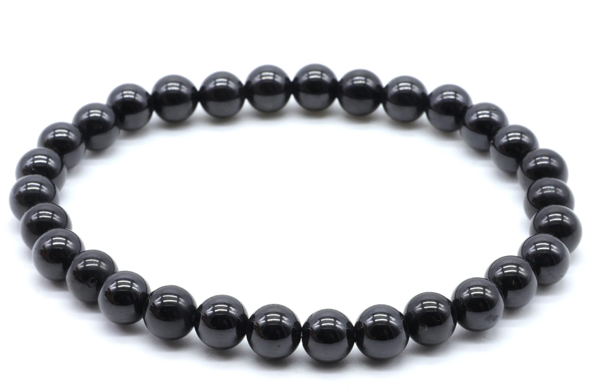Bracciale Quarzo spinello nero  perle 6mm