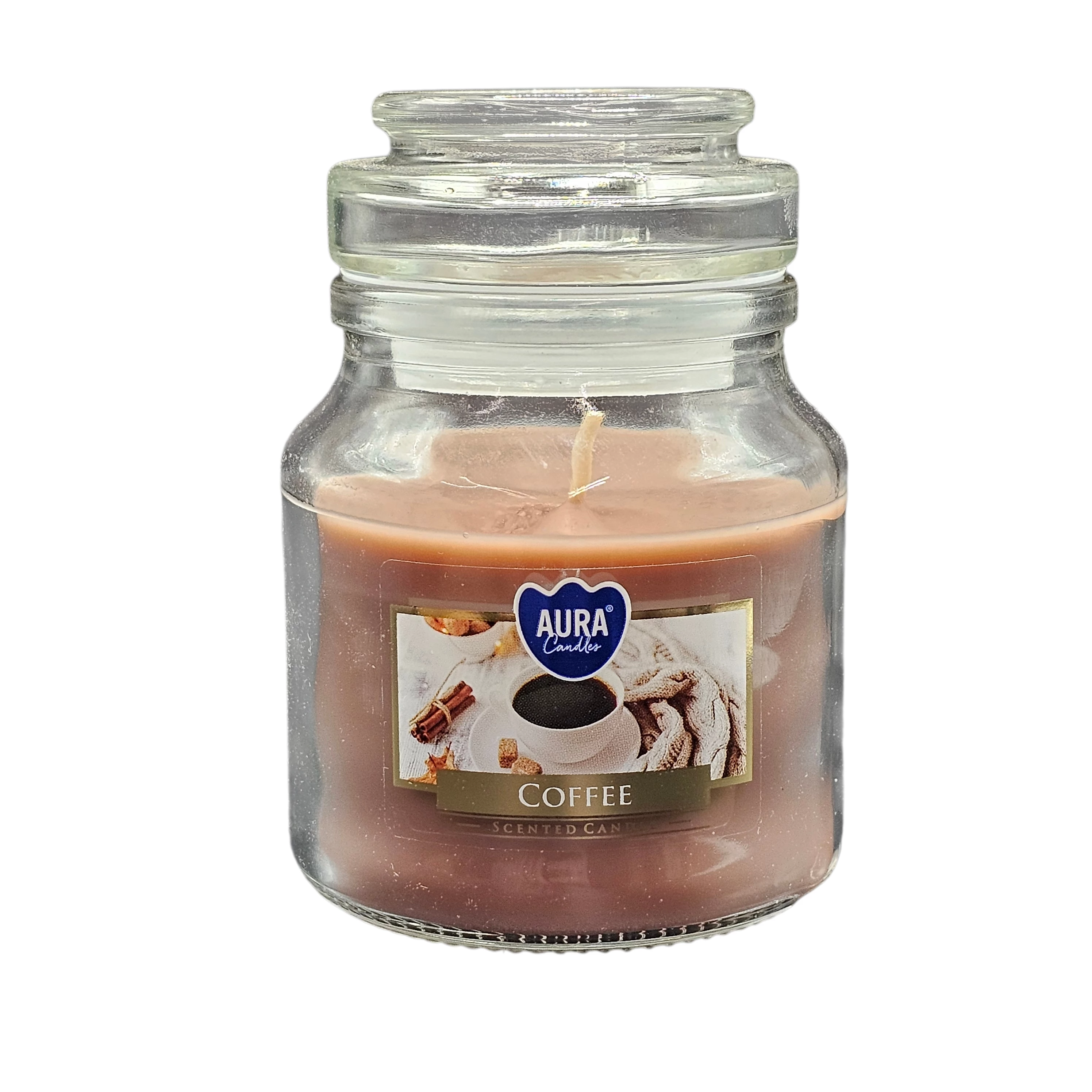 Candela Aura in vetro Coffee