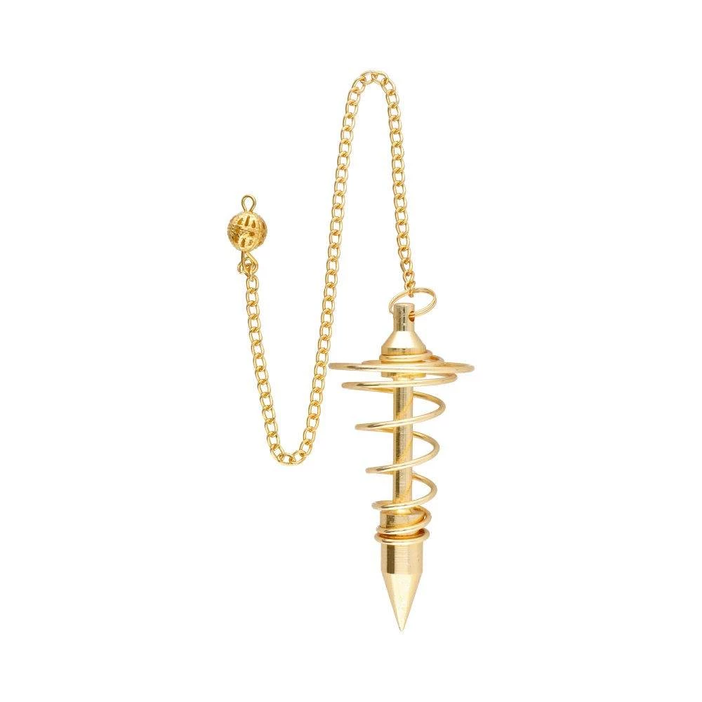 Pendolo grande a spirale ottone dorato