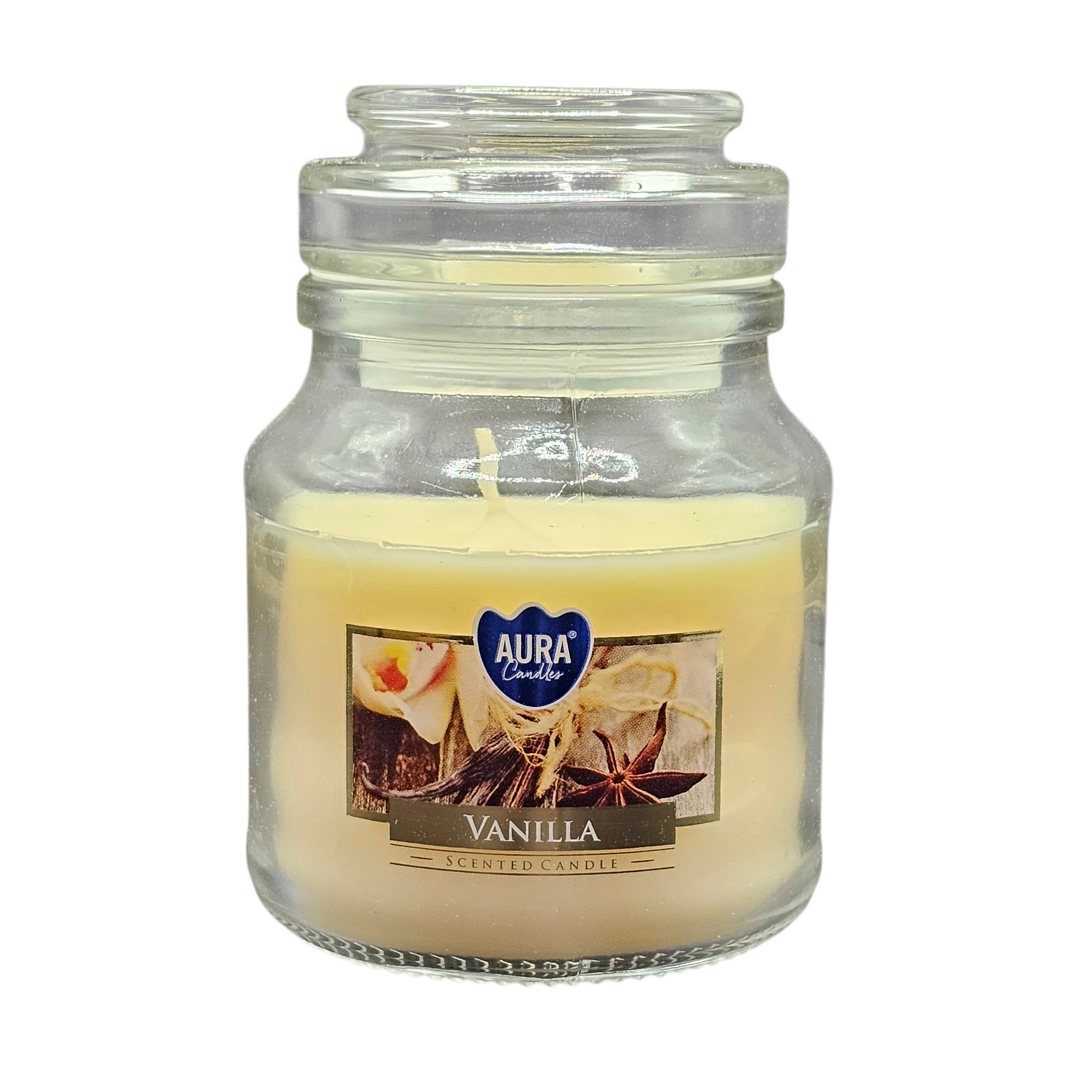 Candela Aura in vetro Vaniglia